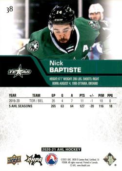 2020-21 Upper Deck AHL #38 Nick Baptiste Back