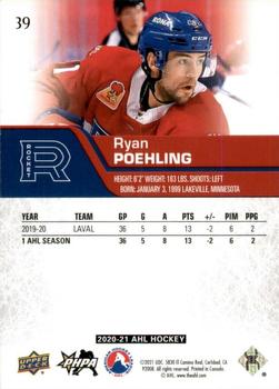 2020-21 Upper Deck AHL #39 Ryan Poehling Back