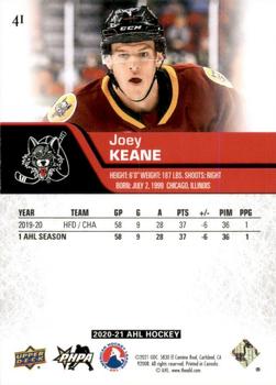 2020-21 Upper Deck AHL #41 Joey Keane Back