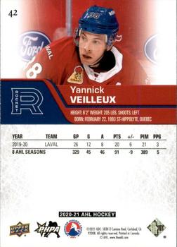 2020-21 Upper Deck AHL #42 Yannick Veilleux Back