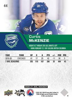 2020-21 Upper Deck AHL #44 Curtis McKenzie Back