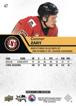 2020-21 Upper Deck AHL #47 Connor Zary Back