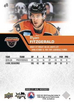 2020-21 Upper Deck AHL #48 Ryan Fitzgerald Back
