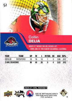 2020-21 Upper Deck AHL #52 Collin Delia Back