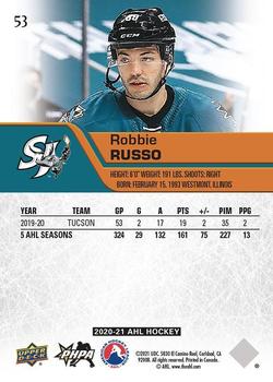 2020-21 Upper Deck AHL #53 Robbie Russo Back