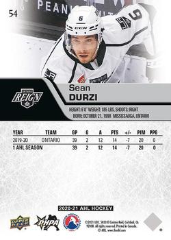 2020-21 Upper Deck AHL #54 Sean Durzi Back