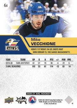 2020-21 Upper Deck AHL #61 Mike Vecchione Back