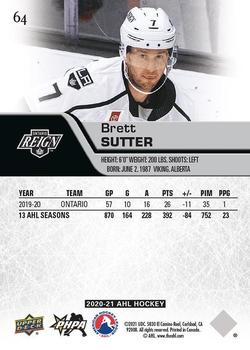 2020-21 Upper Deck AHL #64 Brett Sutter Back