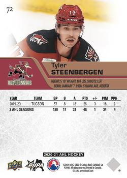 2020-21 Upper Deck AHL #72 Tyler Steenbergen Back