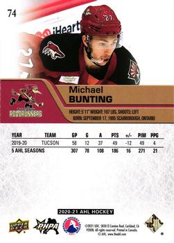 2020-21 Upper Deck AHL #74 Michael Bunting Back