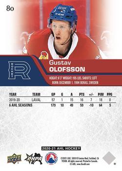 2020-21 Upper Deck AHL #80 Gustav Olofsson Back