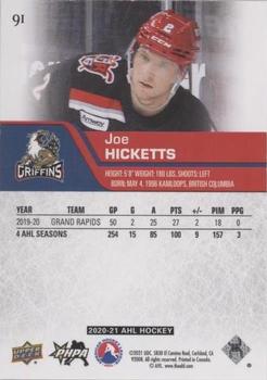 2020-21 Upper Deck AHL #91 Joe Hicketts Back