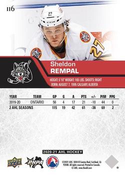 2020-21 Upper Deck AHL #116 Sheldon Rempal Back