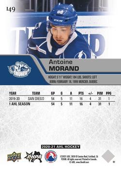 2020-21 Upper Deck AHL #149 Antoine Morand Back