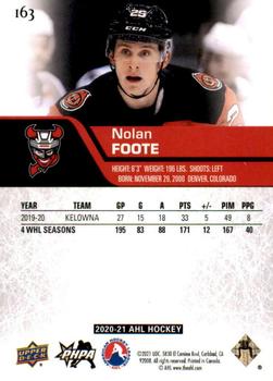 2020-21 Upper Deck AHL #163 Nolan Foote Back