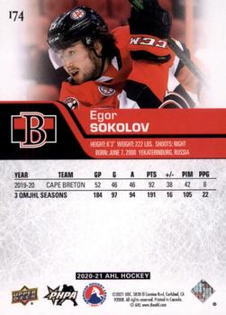 2020-21 Upper Deck AHL #174 Egor Sokolov Back