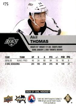 2020-21 Upper Deck AHL #175 Akil Thomas Back