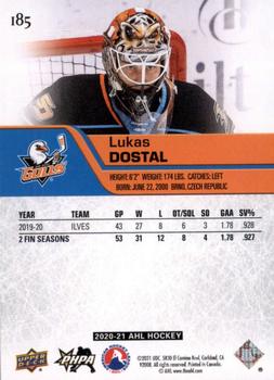2020-21 Upper Deck AHL #185 Lukas Dostal Back