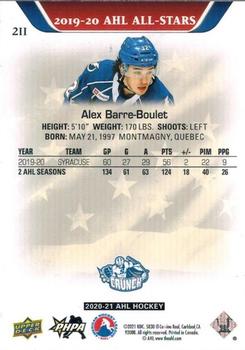 2020-21 Upper Deck AHL #211 Alex Barre-Boulet Back