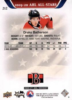 2020-21 Upper Deck AHL #212 Drake Batherson Back