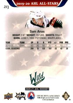 2020-21 Upper Deck AHL #213 Sam Anas Back