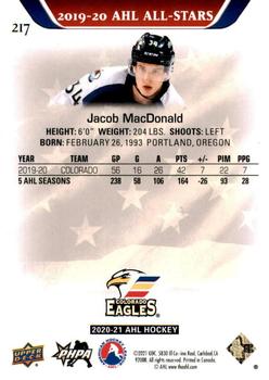 2020-21 Upper Deck AHL #217 Jacob MacDonald Back