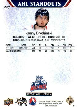 2020-21 Upper Deck AHL #227 Jonny Brodzinski Back