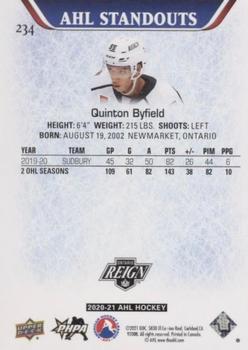 2020-21 Upper Deck AHL #234 Quinton Byfield Back