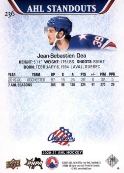 2020-21 Upper Deck AHL #236 Jean-Sebastien Dea Back