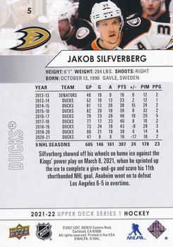 2021-22 Upper Deck #5 Jakob Silfverberg Back