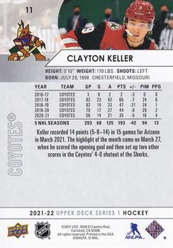 2021-22 Upper Deck #11 Clayton Keller Back