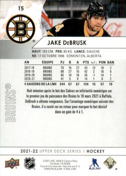 2021-22 Upper Deck #15 Jake DeBrusk Back