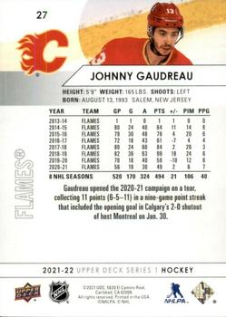 2021-22 Upper Deck #27 Johnny Gaudreau Back
