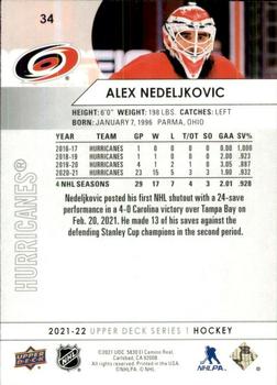 2021-22 Upper Deck #34 Alex Nedeljkovic Back