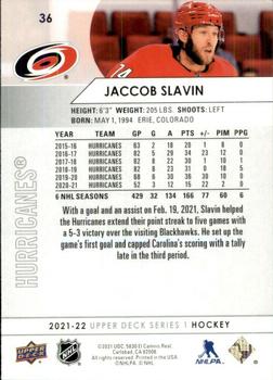 2021-22 Upper Deck #36 Jaccob Slavin Back