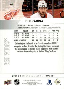 2021-22 Upper Deck #69 Filip Zadina Back