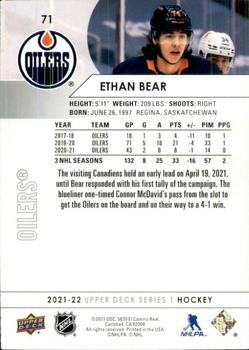 2021-22 Upper Deck #71 Ethan Bear Back