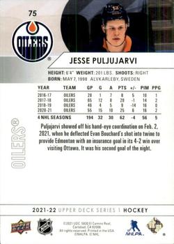 2021-22 Upper Deck #75 Jesse Puljujarvi Back