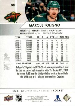 2021-22 Upper Deck #88 Marcus Foligno Back