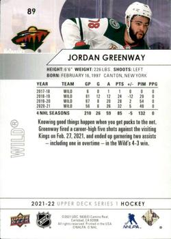 2021-22 Upper Deck #89 Jordan Greenway Back