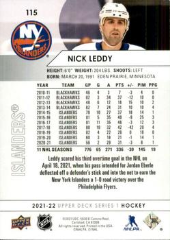 2021-22 Upper Deck #115 Nick Leddy Back