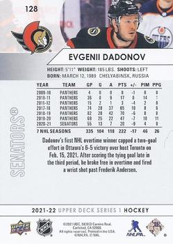 2021-22 Upper Deck #128 Evgenii Dadonov Back