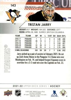 2021-22 Upper Deck #143 Tristan Jarry Back