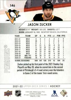 2021-22 Upper Deck #146 Jason Zucker Back