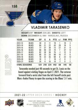 2021-22 Upper Deck #158 Vladimir Tarasenko Back
