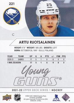 2021-22 Upper Deck #221 Arttu Ruotsalainen Back