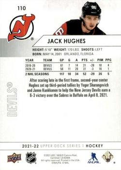 2021-22 Upper Deck #110 Jack Hughes Back
