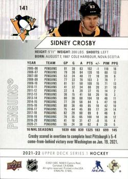2021-22 Upper Deck #141 Sidney Crosby Back