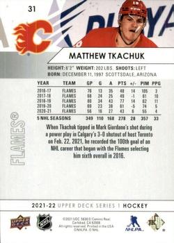 2021-22 Upper Deck #31 Matthew Tkachuk Back