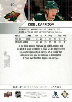 2021-22 Upper Deck #90 Kirill Kaprizov Back